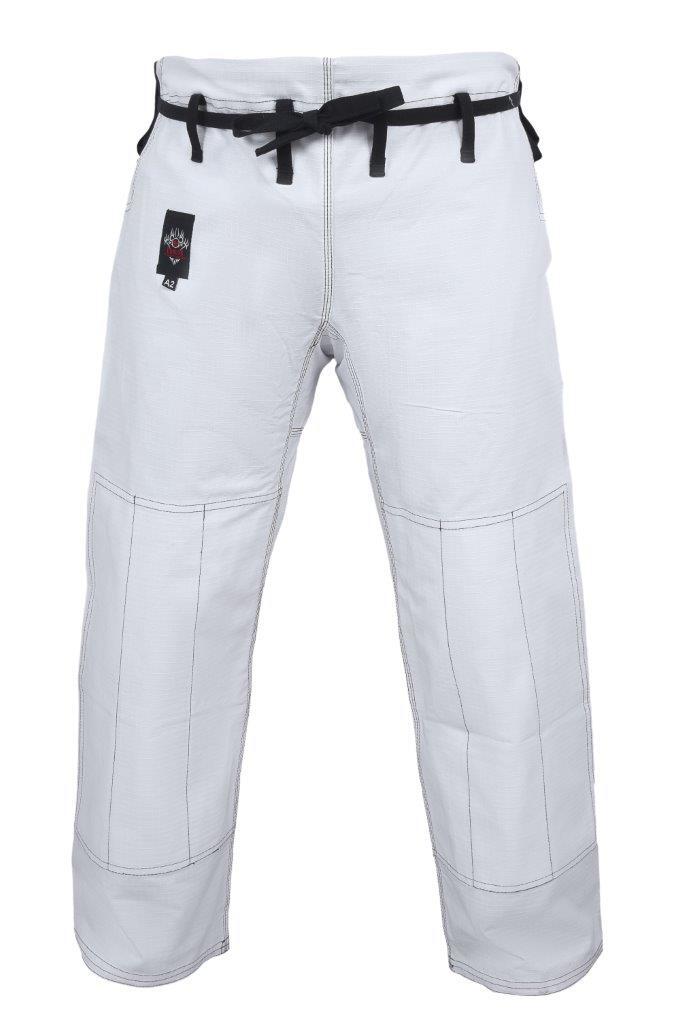 DRAGON FIGHT WEAR COMPETITION BJJ PANTS (WHITE) | DURABLE BRAZILIAN JIU-JITSU TRAINING TROUSERS