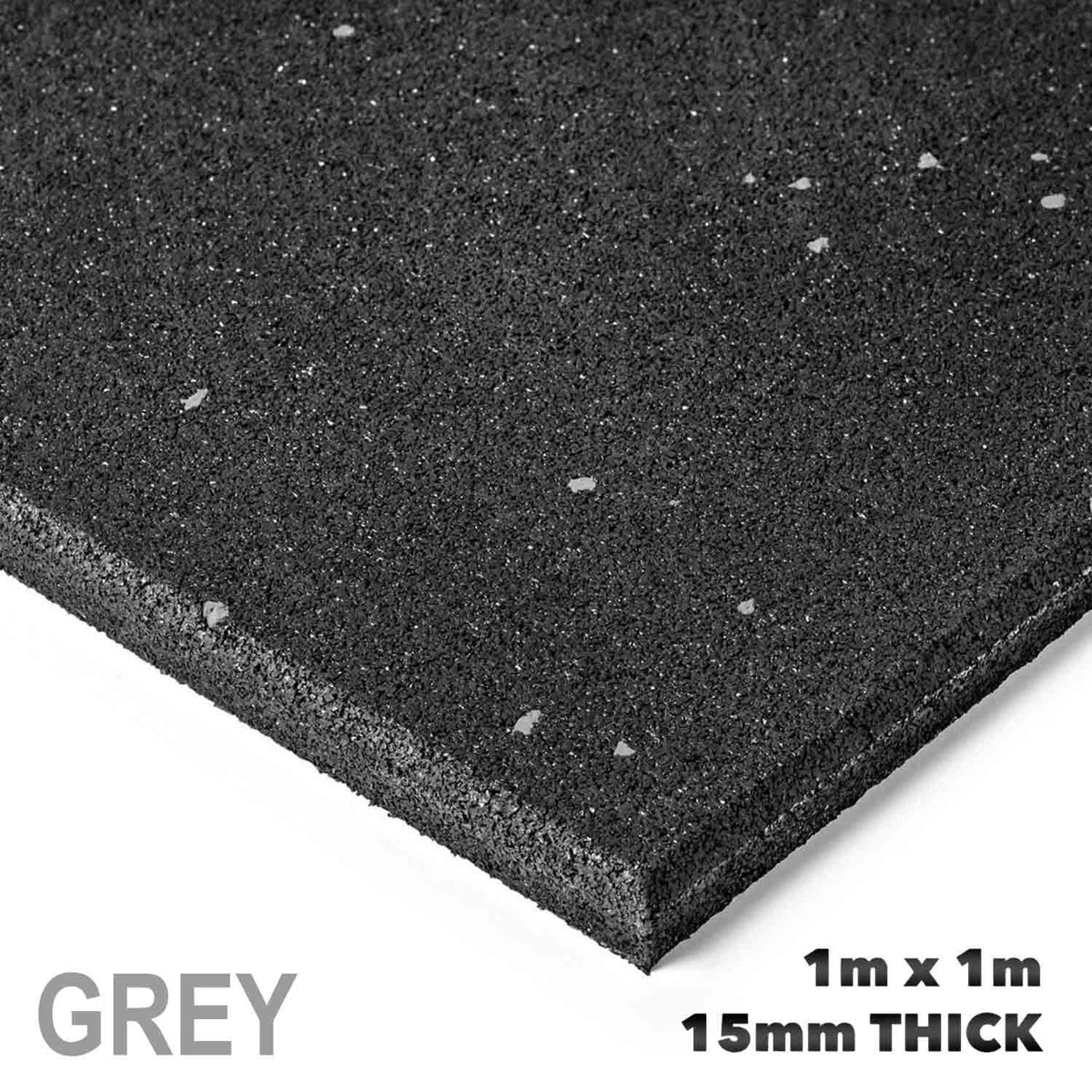 Premium Commercial-Grade Rubber Floor Tiles (Grey Fleck) - 6 Pack