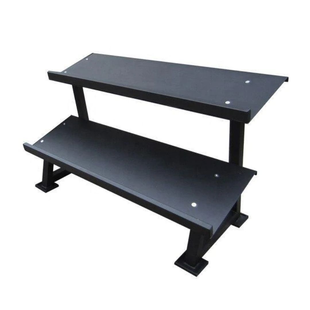 Morgan Deluxe Dumbbell Rack | 2 Tier Storage for Rubber Hex Dumbbells