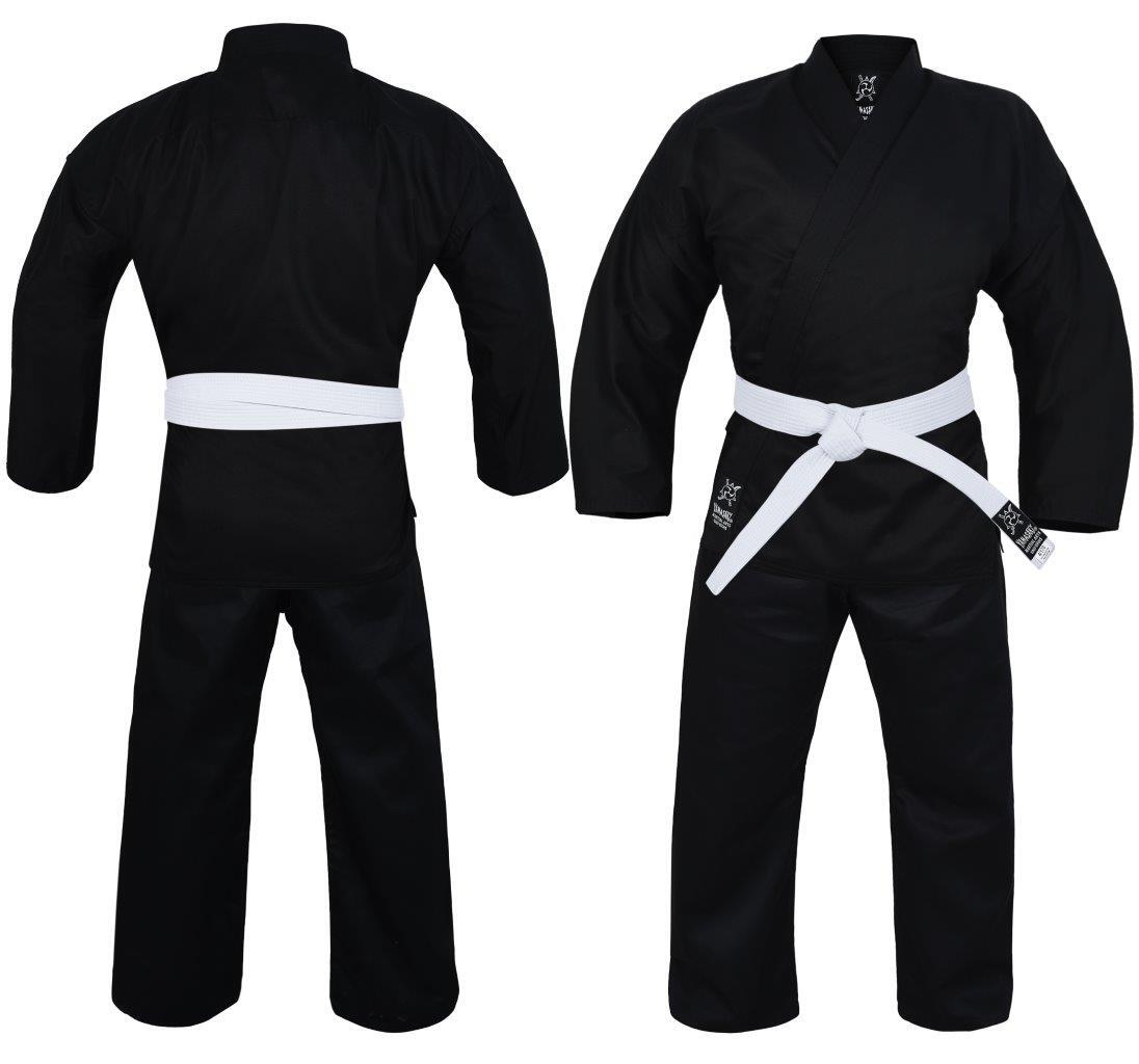 YAMASAKI PRO KARATE UNIFORM BLACK 10OZ | LIGHTWEIGHT KARATE GI FOR TRAINING & GRADING