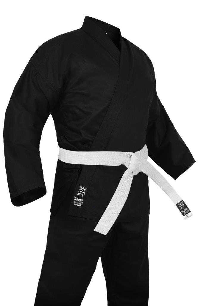 YAMASAKI PRO KARATE UNIFORM BLACK 10OZ | LIGHTWEIGHT KARATE GI FOR TRAINING & GRADING
