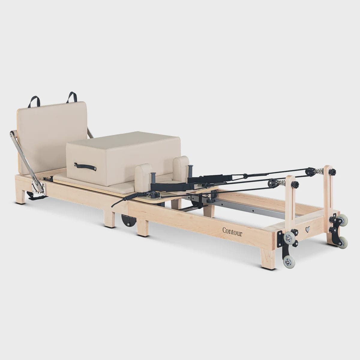 Lifespan Fitness Contour Folding Wooden Pilates Reformer Machine(Beige) - See in Our Menai Showroom Now!
