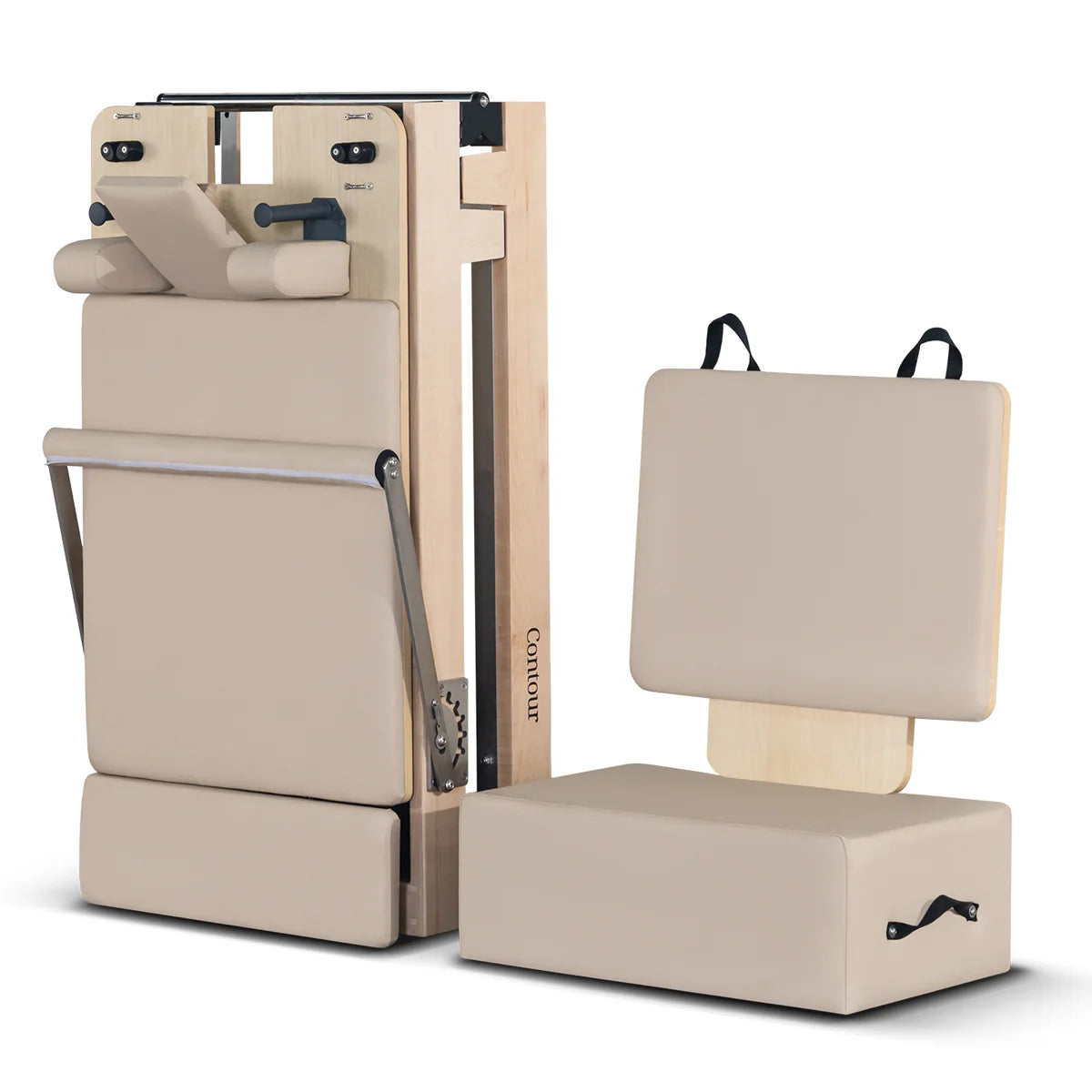 Lifespan Fitness Contour Folding Wooden Pilates Reformer Machine(Beige) - See in Our Menai Showroom Now!