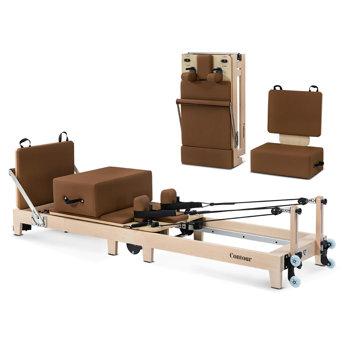 Lifespan Fitness Contour Folding Wooden Pilates Reformer Machine (Espresso) - Mega Sale
