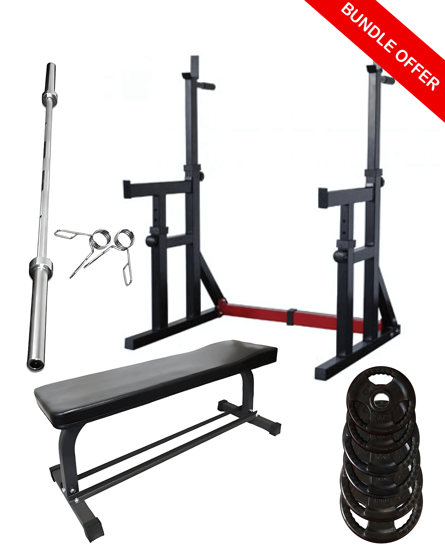 STRENGTH PACKAGE - Bench, Rack, Barbell & Weights (Standard 28mm) EOFY SALE, SHOWROOM MODEL