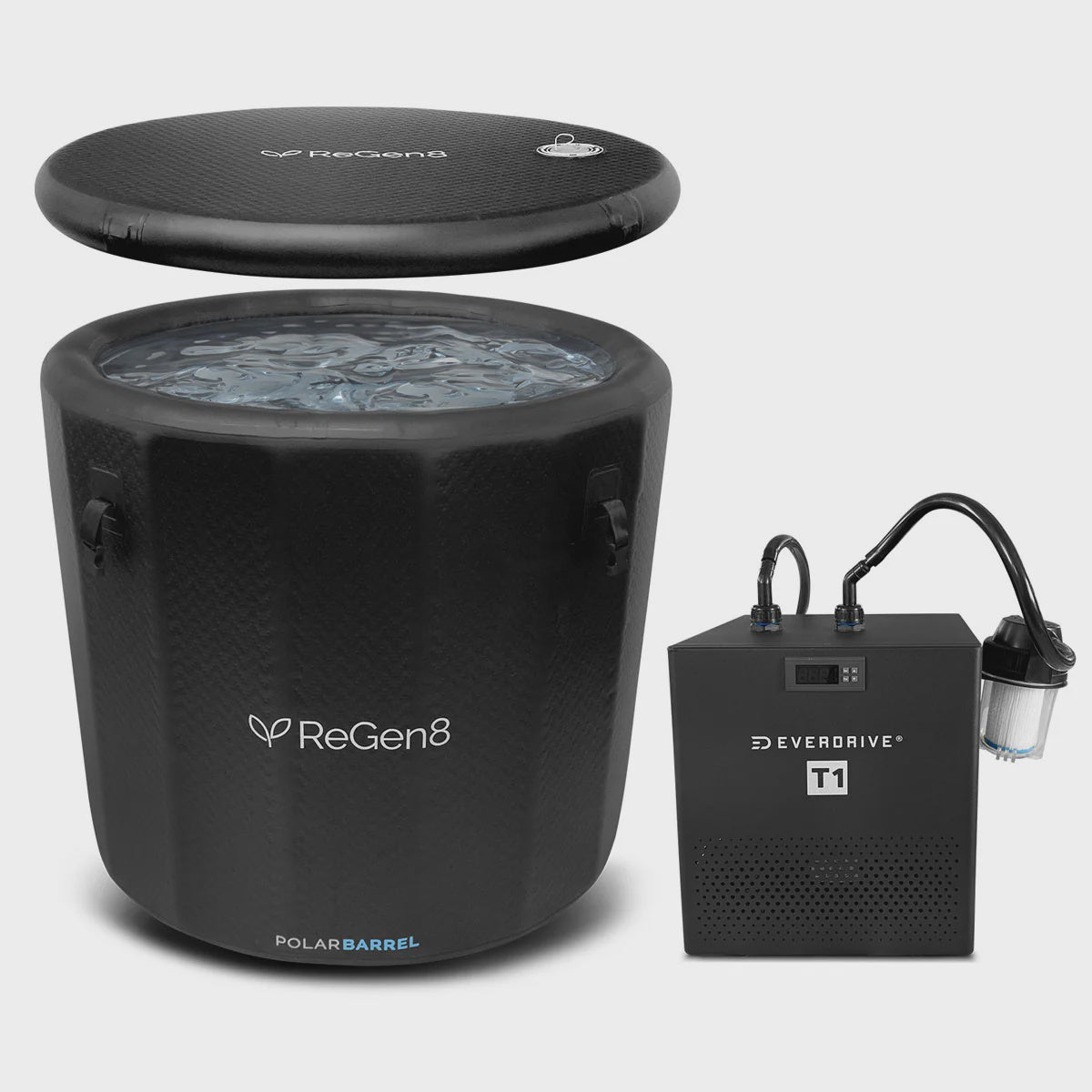 Regen8 Polar Barrel Cold Plunge Ice Bath with T1 Chiller Unit