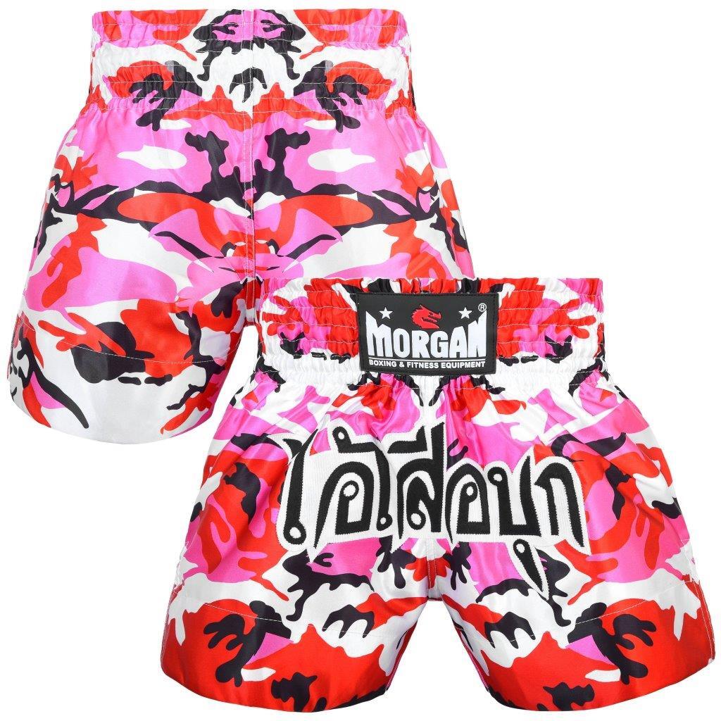 Morgan Pink Diabla Camo Women’s Muay Thai Shorts | Satin Fight Shorts