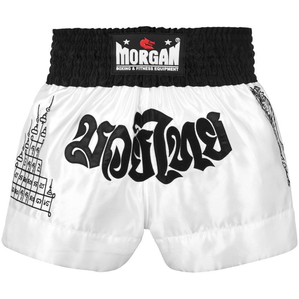 Morgan V2 White Tiger Muay Thai Shorts | Traditional Thai Fight Shorts