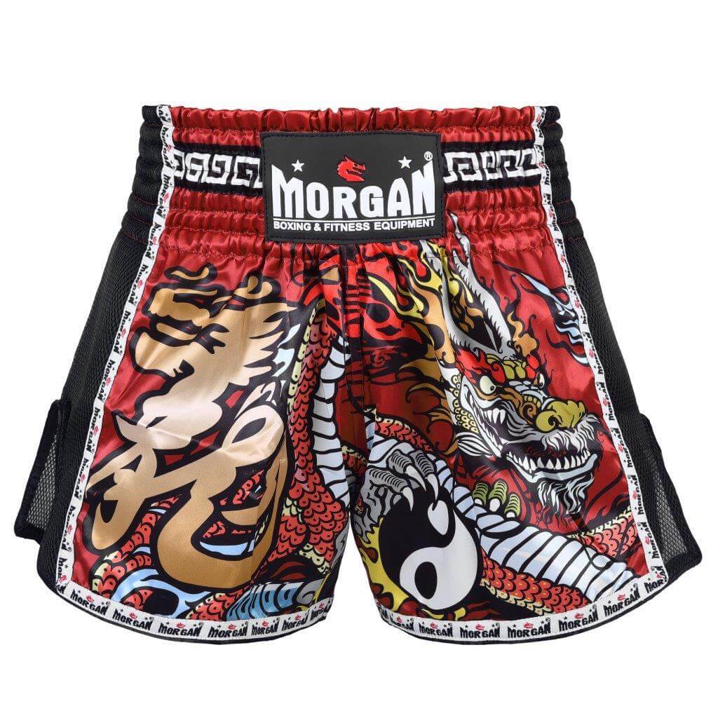 Morgan Red Dragon Muay Thai Shorts | Satin Thai Fight Shorts
