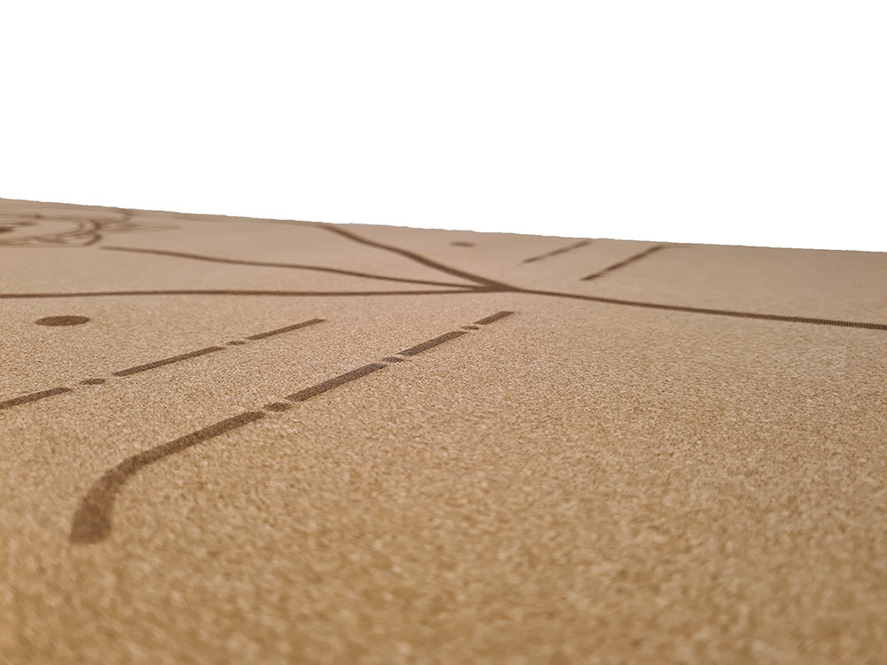 MORGAN NATURAL CORK YOGA MAT | ECO-FRIENDLY NON-SLIP YOGA & PILATES MAT WITH ALIGNMENT GUIDES
