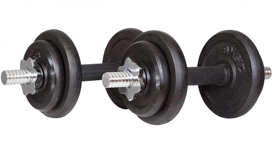 SPECIAL - Adjustable Dumbbell Set With Case In Black-Grey (total weight 20kgs)