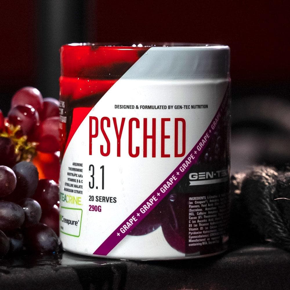 GEN-TEC PSYCHED 3.1 PRE WORKOUT (VEGAN) 290G / 20 SERVES - EOFY SALE