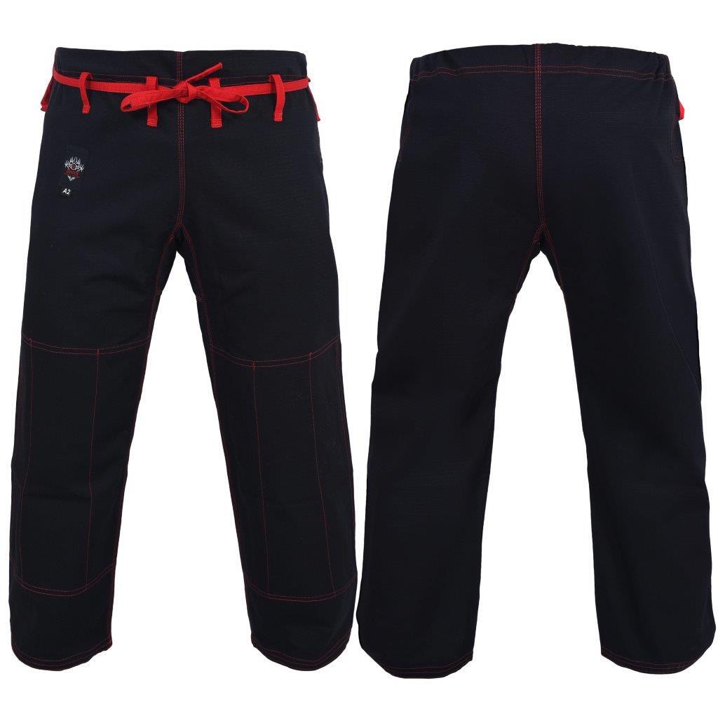 DRAGON FIGHT WEAR BJJ PANTS BLACK | IBJJF APPROVED RIPSTOP BRAZILIAN JIU-JITSU GI TROUSERS