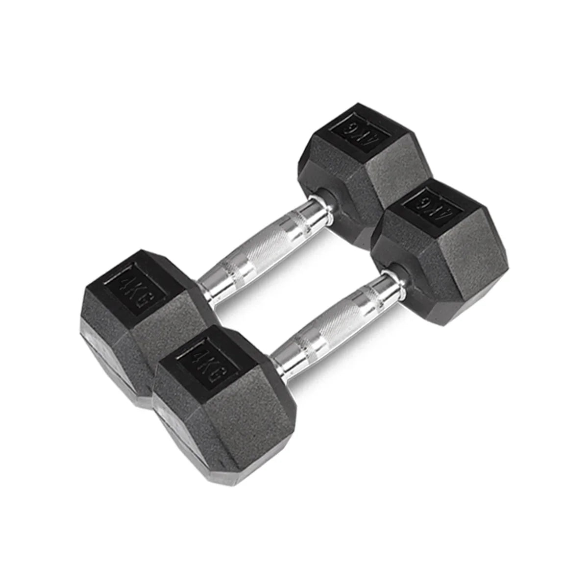 Hex Dumbbell Set 4kg–10kg with Stand | 4 Pair Rubber Hex Package
