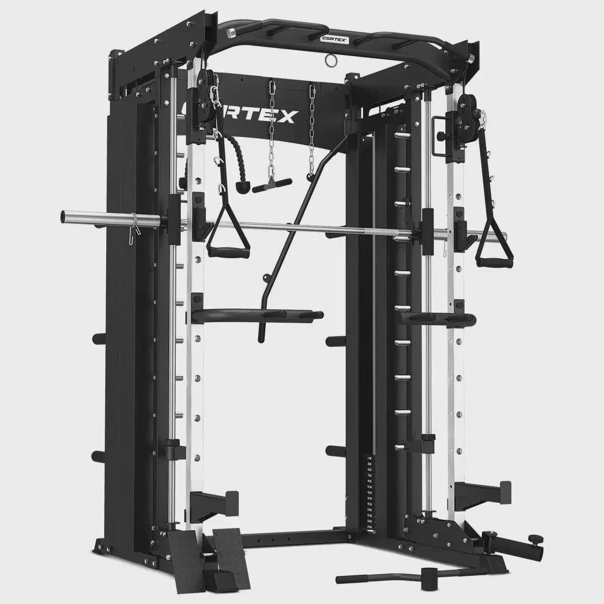 Package Deal:  CORTEX SM-26 6-in-1 Power Rack with 100kg of Rubber-Coated Weights & Olympic Bar