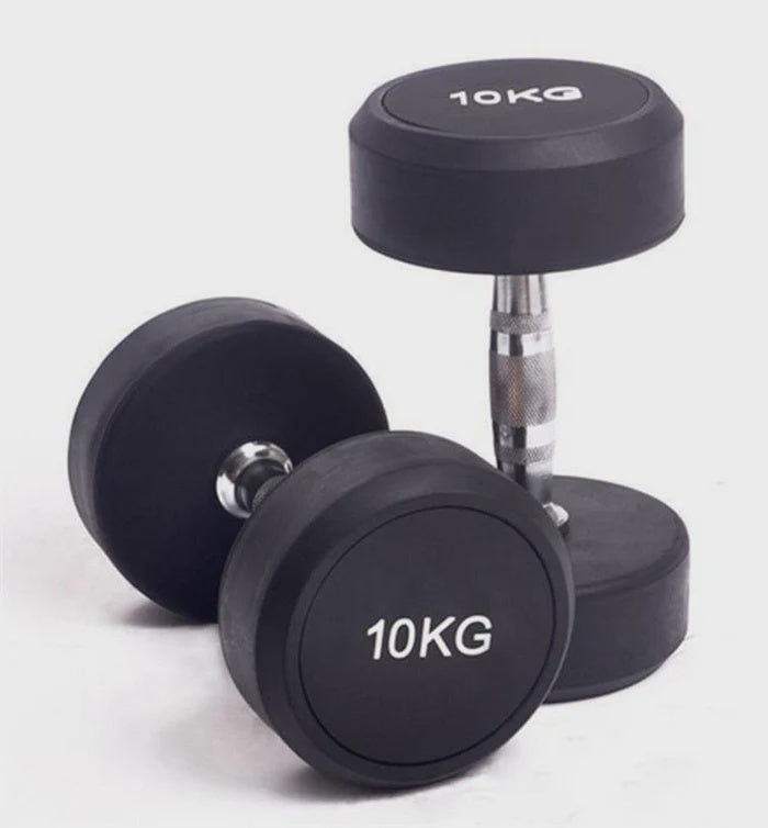 Premium-Grade Round Dumbbells Pairs | Rubber-Coated Gym Dumbbells
