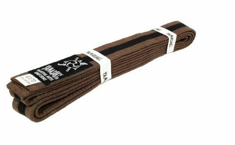YAMASAKI COLOURED MARTIAL ARTS BELTS WITH BLACK STRIPE | KARATE, BJJ & TAEKWONDO RANK BELTS