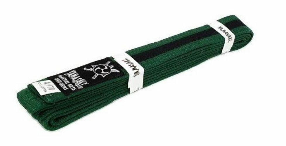 YAMASAKI COLOURED MARTIAL ARTS BELTS WITH BLACK STRIPE | KARATE, BJJ & TAEKWONDO RANK BELTS