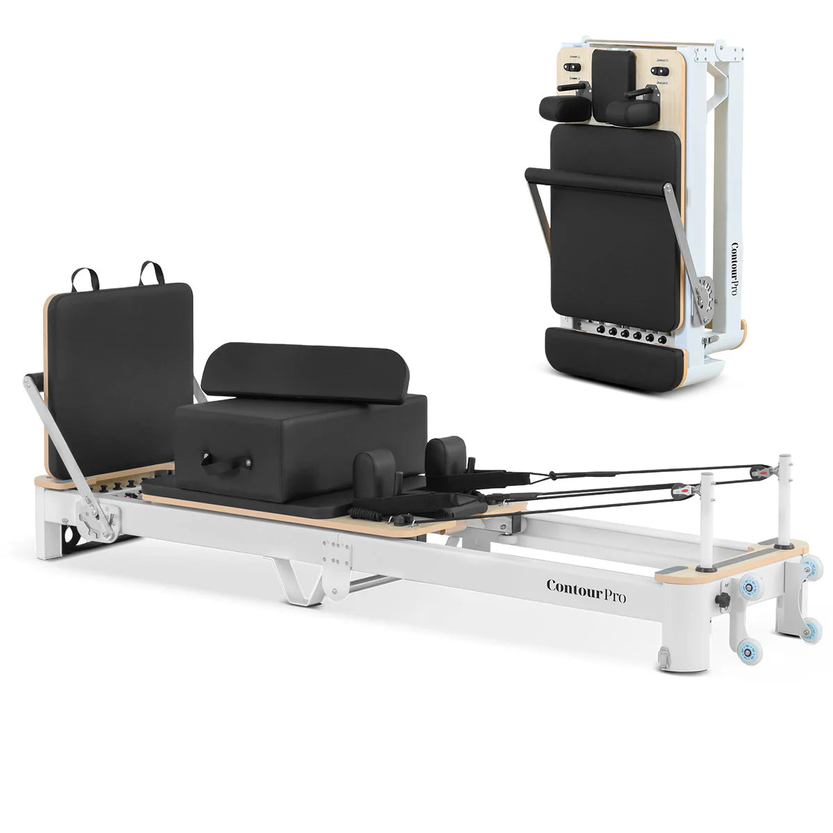 Lifespan Fitness Contour Pro Folding Aluminium Pilates Reformer Machine - Black