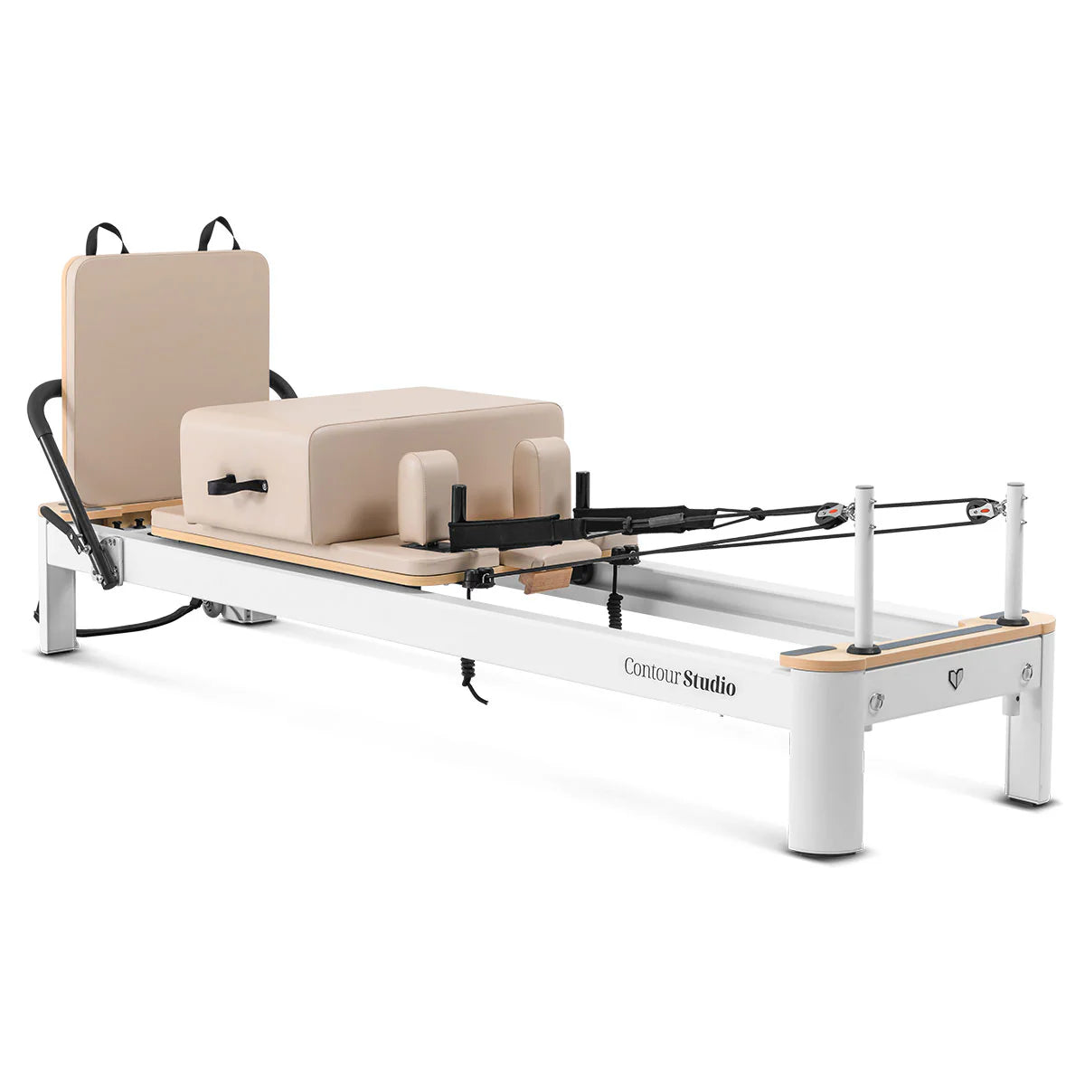 Commercial Pilates Reformer Machine | Professional Studio Set (Beige)