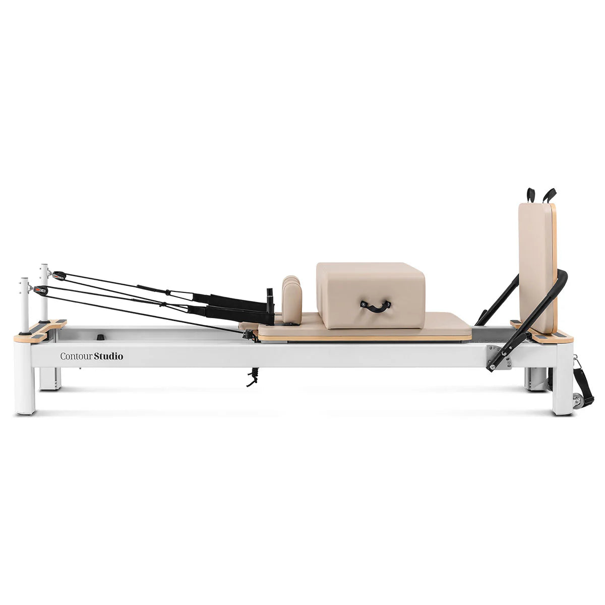Commercial Pilates Reformer Machine | Professional Studio Set (Beige)