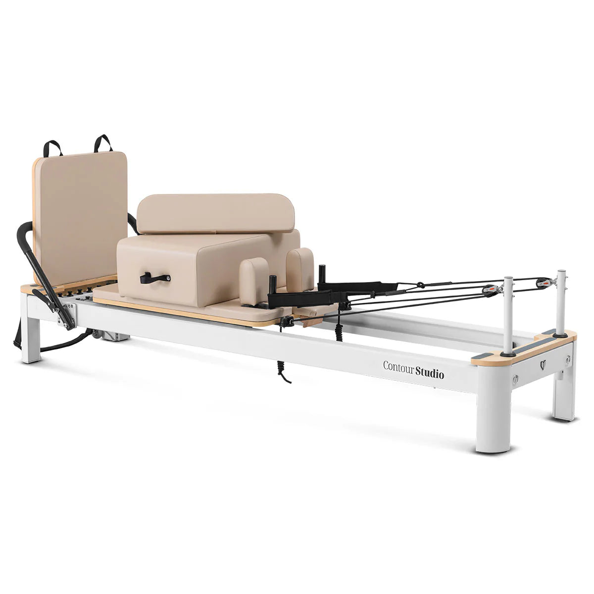 Commercial Pilates Reformer Machine | Professional Studio Set (Beige)