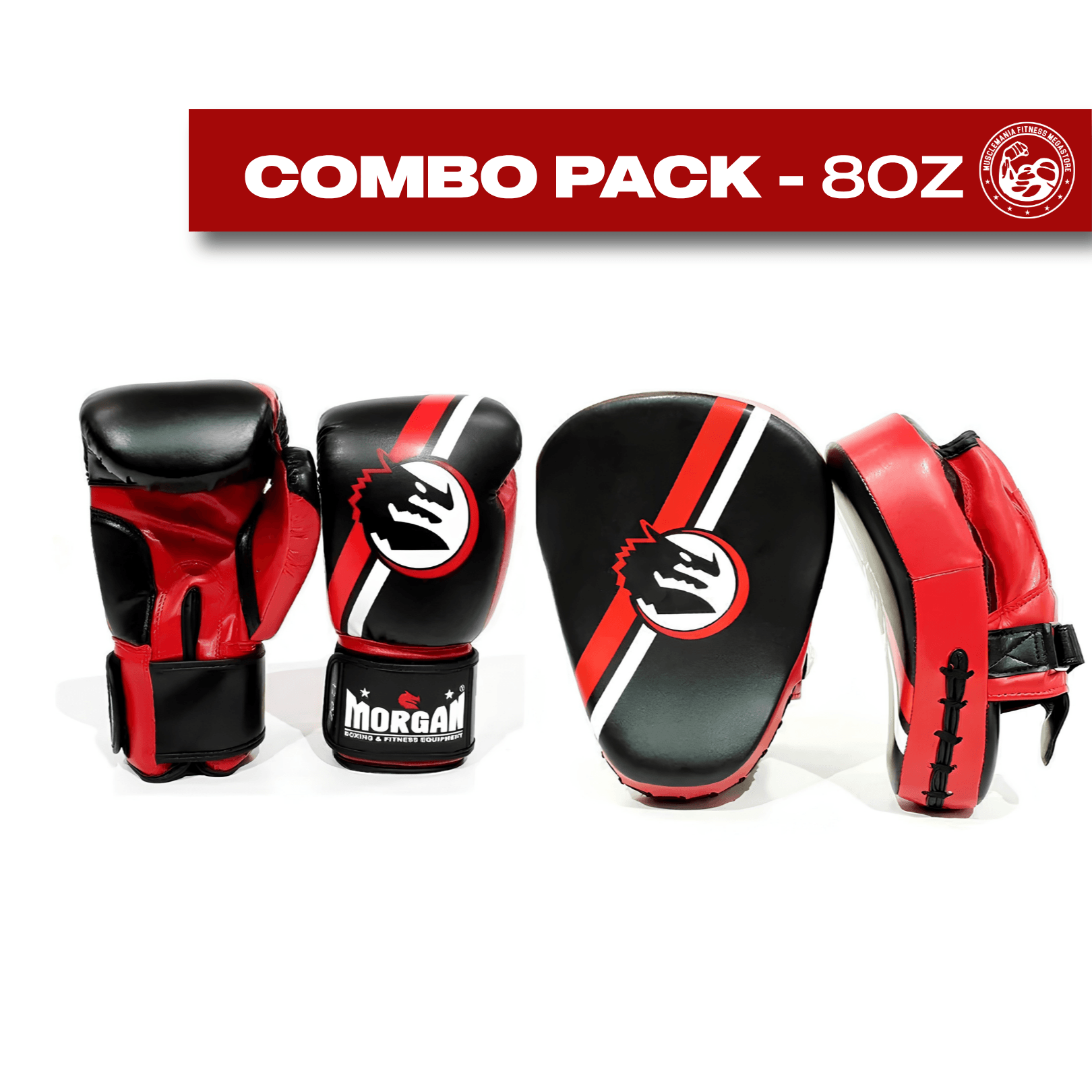 Morgan Boxing Gloves & Focus Pads Combo | 8oz Boxing Training Set