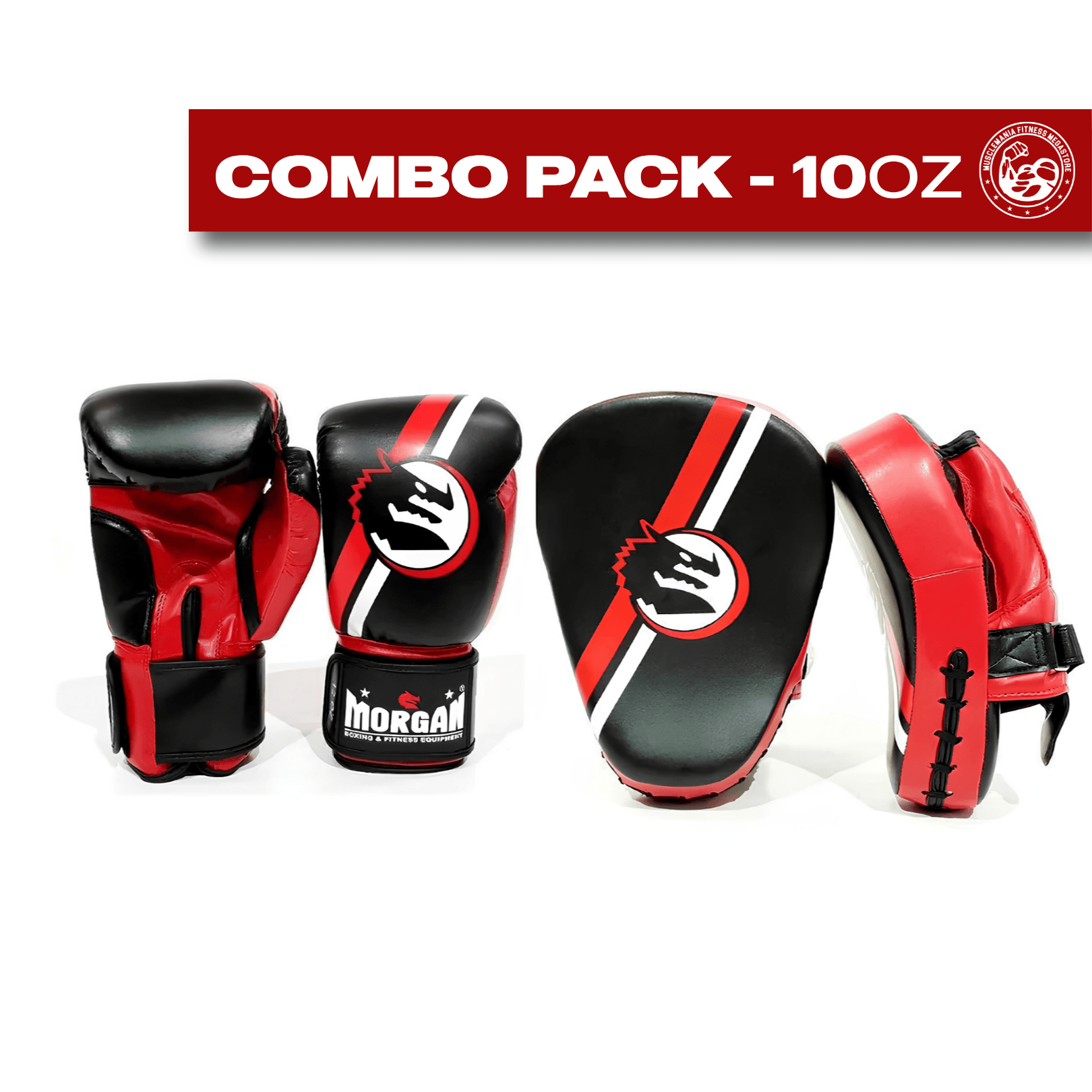 Morgan Boxing Gloves & Focus Pads Combo | 10oz Boxing Training Set