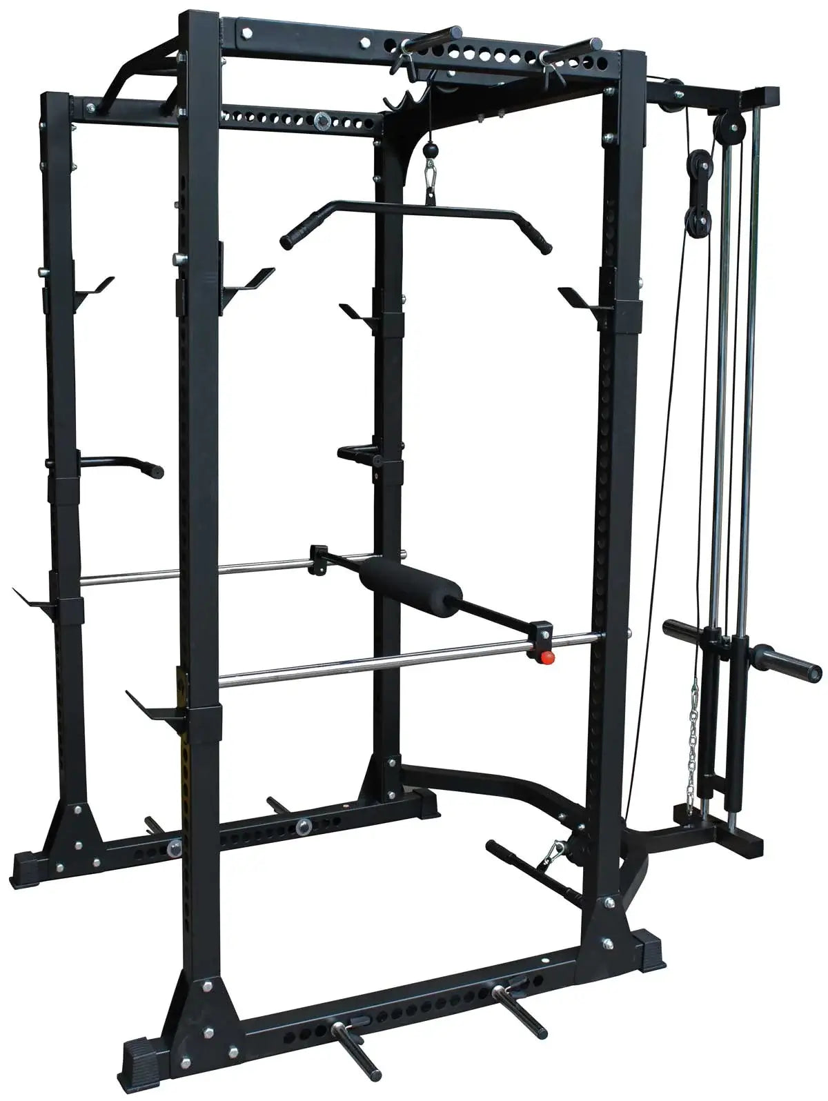 Heavy-Duty Power Cage Package with Lat Pulldown & Low Row Attachment