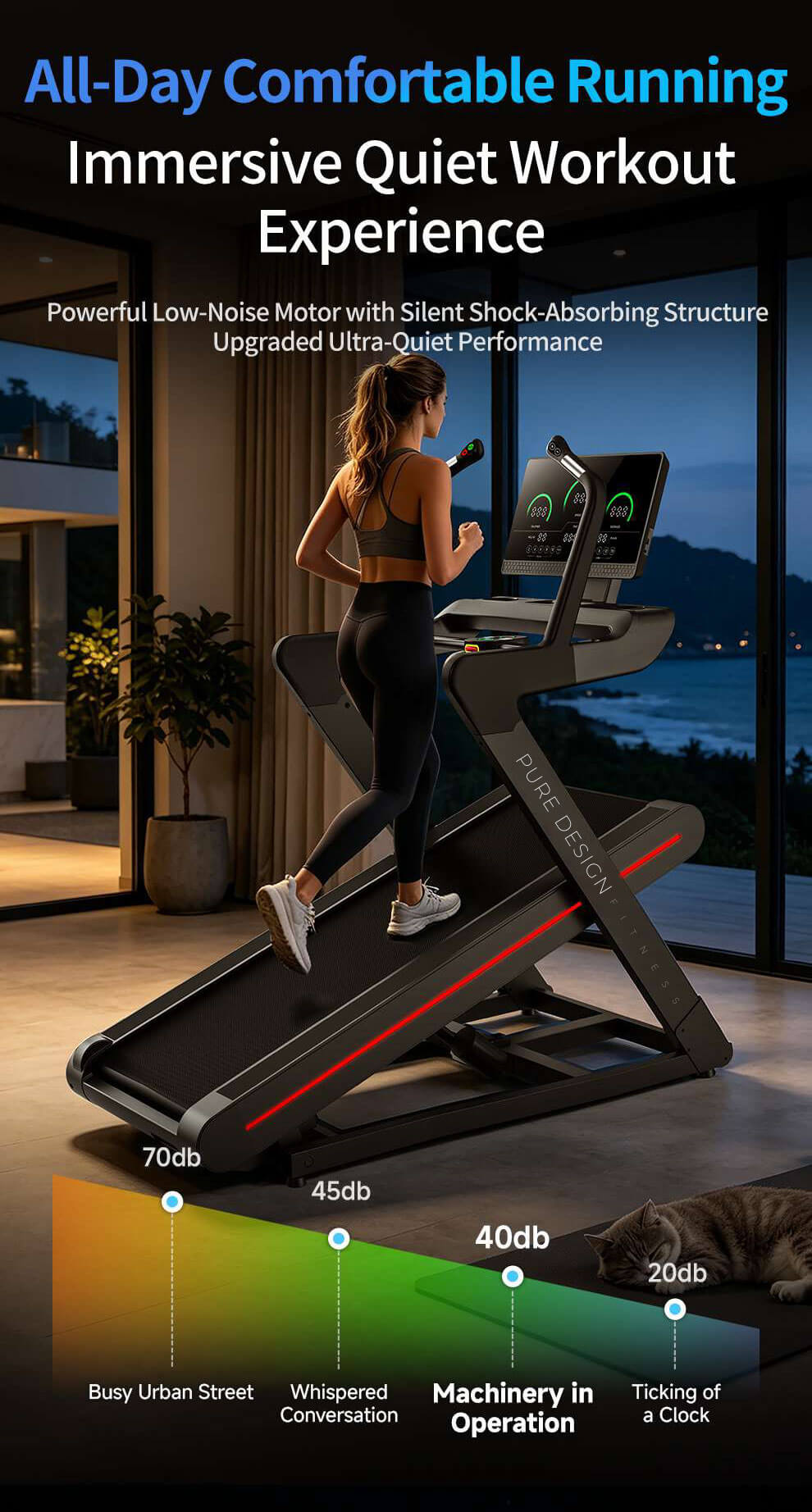 Pure Design Alpine Treadmill | 40% Incline & 3.0HP Motor