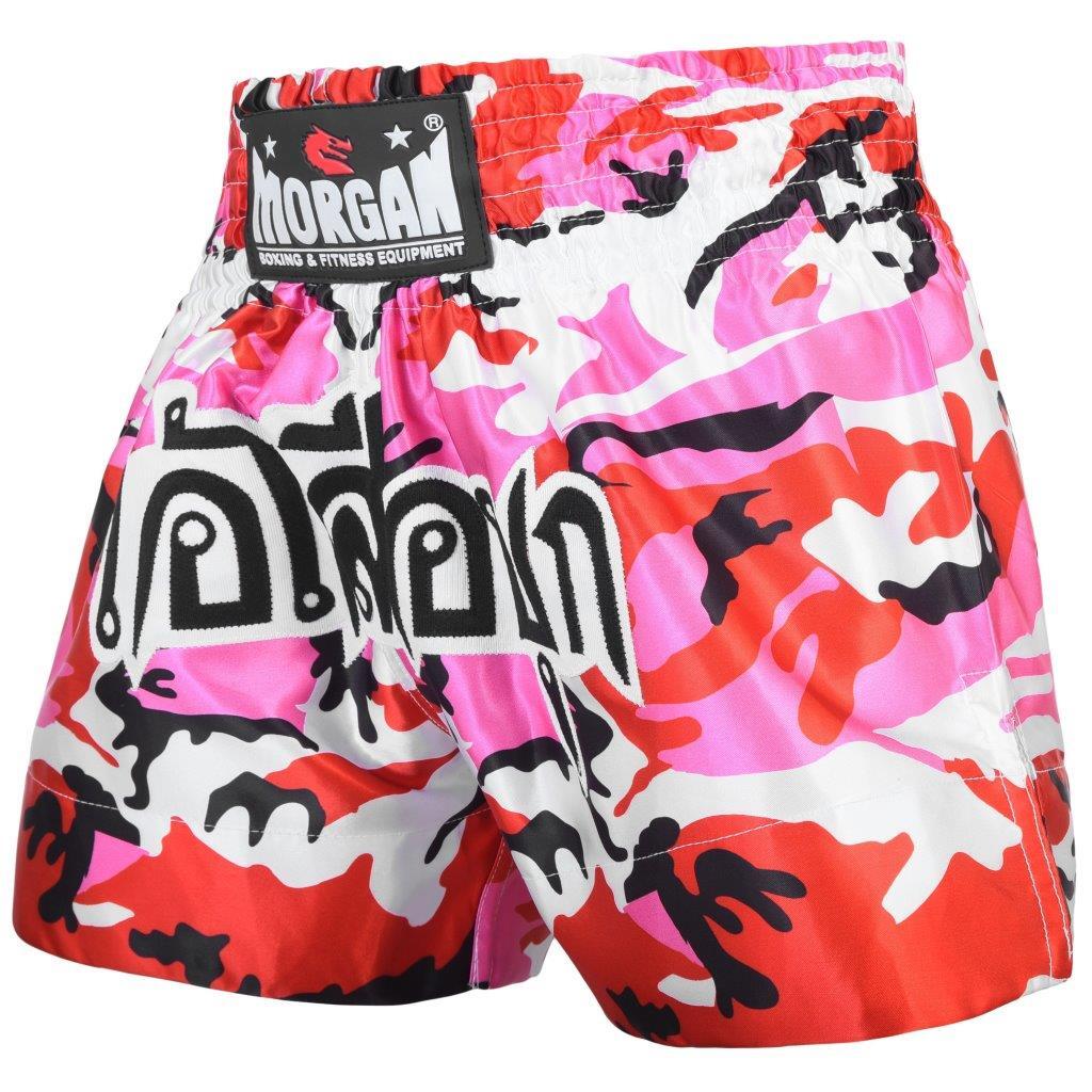 Morgan Pink Diabla Camo Women’s Muay Thai Shorts | Satin Fight Shorts