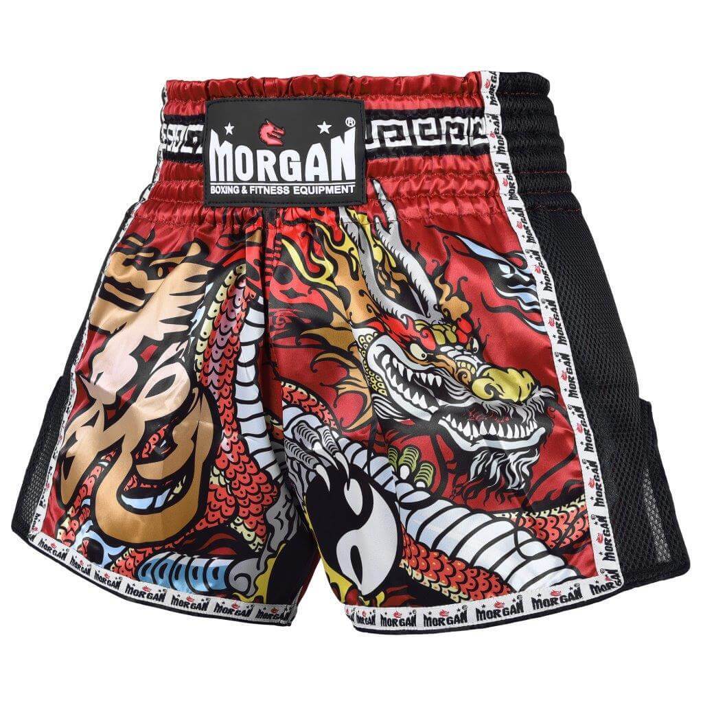 Morgan Red Dragon Muay Thai Shorts | Satin Thai Fight Shorts