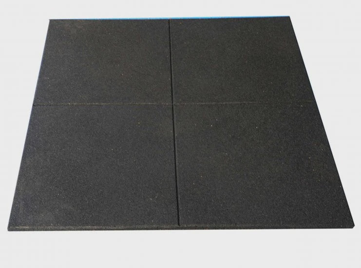 Cross Design Black Rubber Gym Floor Tiles / Gym Mats – 1m x 1m x 15mm