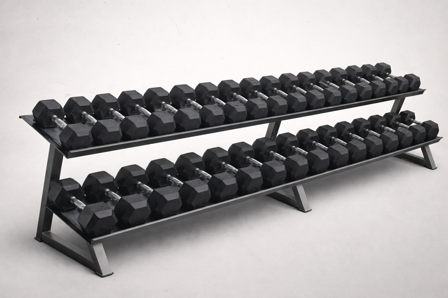 Bodyworx 7492DBR Dumbbell Rack (4  Flat Trays) Commercial-Grade (220cm Long)
