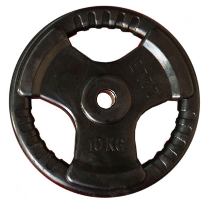 RUBBER COATED TRI-GRIP WEIGHT PLATES (For 28mm Standard Bars) Home Gym Plates - Sold in Pairs