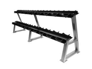 SPECIAL! 10-40kg Commercial Rubber Round Dumbbell Set + 2-Tiers Dumbbell Rack - Musclemania Fitness MegaStore