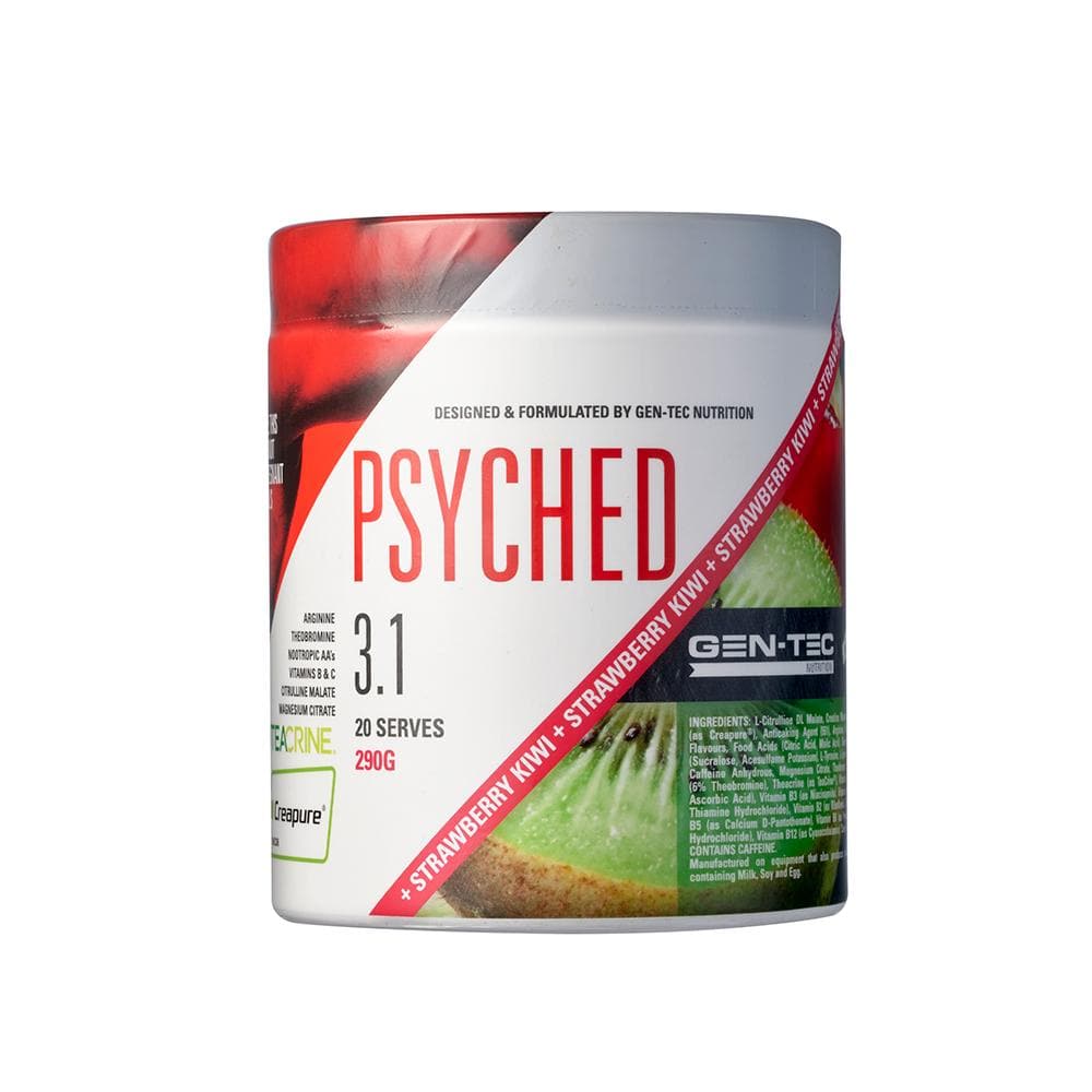 GEN-TEC PSYCHED 3.1 PRE WORKOUT (VEGAN) 290G / 20 SERVES - EOFY SALE